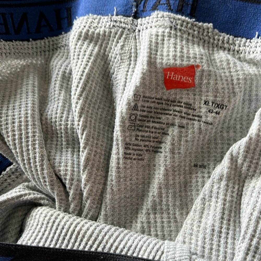 Hanes -3 xlt, blue and grey thermals